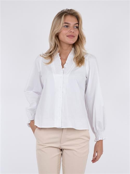 Neo Noir Brielle Solid Shirt Kvinde White Langærmede Bluser Str 44 - hos Magasin