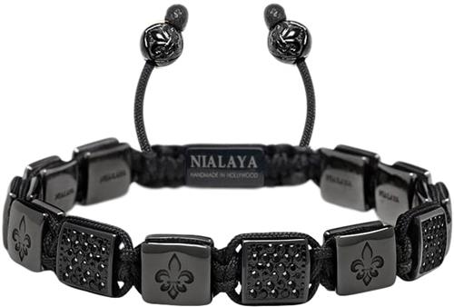 Nialaya Men's Ceramic Flatbead Bracelet in Black L - Armbånd Stål hos Magasin