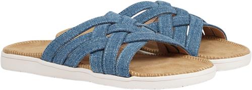 Se Lovelies Matara Triple Crossing Straps AND Jute Innersole Kvinde Light Denim Flade Sandaler Str 41 - hos Magasin ved Magasin