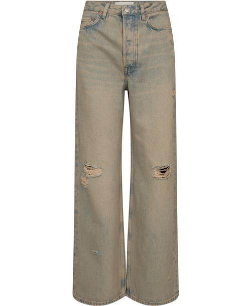 Samsøe Samsøe Shelly Jeans 14811 Kvinde Khaki Dust Break Wide Jeans Str 31/32 - Bomuld hos Magasin