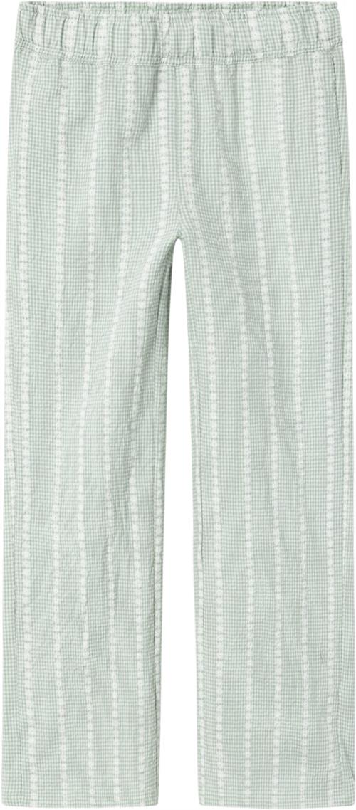 Se Name It Nkfhicheck Wide Pant Str 134 - Silt Green Bukser hos Magasin ved Magasin