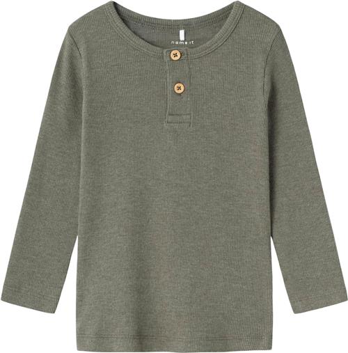 Name It Nmmkab LS TOP Noos Str 98 - Dusty Olive/melange Bluser hos Magasin