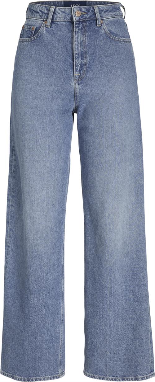 Se JJXX Jxtokyo Wide HW Rr6009 DNM Noos Kvinde Light Blue Denim Bukser Med Lige Ben Str "27/""32" - hos Magasin ved Magasin