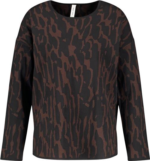 Se Gerry Weber Pullover 1/1 Sleeve Kvinde Brown/black Figured Sweaters Str 46 - hos Magasin ved Magasin