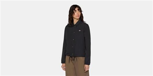 Dickies Oakport Cropped Coach Jacket W Blac Kvinde Black Overgangsjakker Str S - hos Magasin