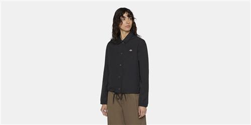 Dickies Oakport Cropped Coach Jacket W Blac Kvinde Black Overgangsjakker Str XL - hos Magasin