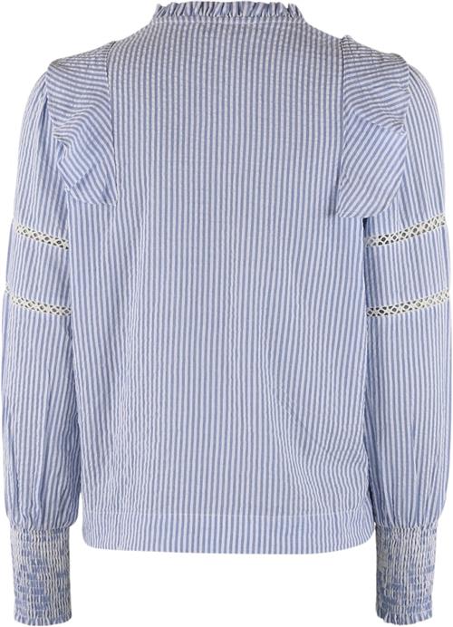 Se CONTINUE Joey Stripe Kvinde Blue/white Langærmede Bluser Str XS - hos Magasin ved Magasin