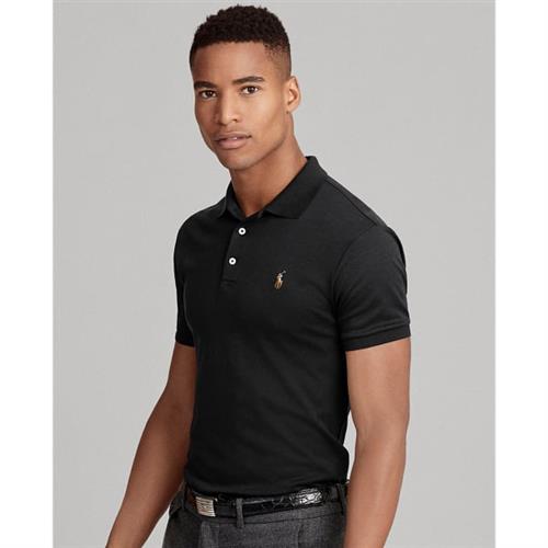 Polo Ralph Lauren Slim Fit Softtouch Polo Shirt Mand Sort Kortærmede Poloer Slim Fit Str S - hos Magasin