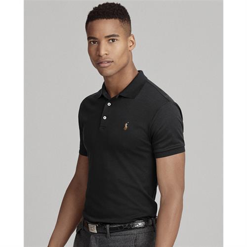 Polo Ralph Lauren Slim Fit Softtouch Polo Shirt Mand Sort Kortærmede Poloer Slim Fit Str XXL - hos Magasin