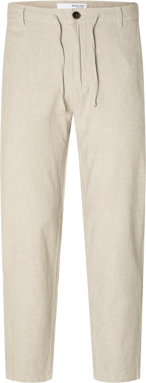 Se Selected Homme Slh172slimtape Brody Linen Pant NO Mand Vetiver/mixed W. Oatmeal Casual Bukser Slim Fit Str XS - Bomuld hos Magasin ved Magasin