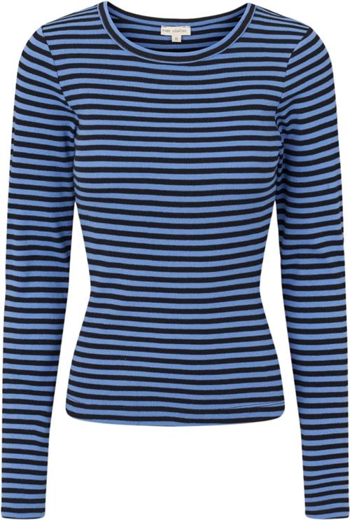 esmé studios Esblossom Stripe LS Top Gots Kvinde Granada Sky Langærmede T-shirts Str L - Bomuld hos Magasin