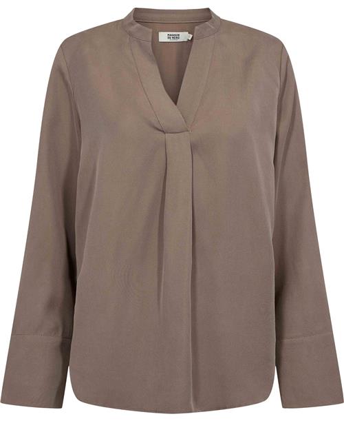 Magasin du Nord Collection Magasin Skjortebluse Dora 5S Kvinde Sand Langærmede Bluser Str XL