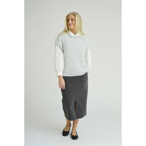 Se A-VIEW Patrisia Knit Vest Kvinde Light Grey Melange Sweaters Str XS - hos Magasin ved Magasin