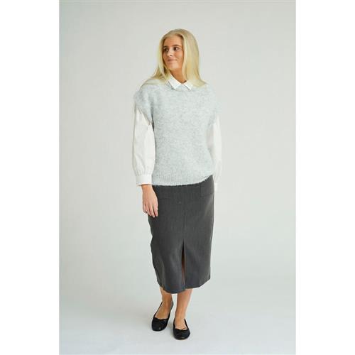 A-VIEW Patrisia Knit Vest Kvinde Light Grey Melange Sweaters Str L - hos Magasin