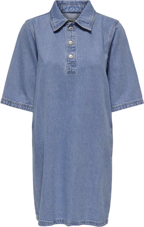 ONLY Onlgry S/S Dress DNM AZG Kvinde Light Blue Denim Korte Kjoler Regular Fit Str S - Bomuld hos Magasin