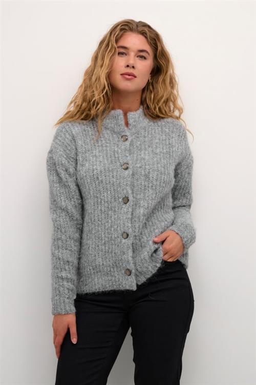 Kaffe Kaane Knit Cardigan Kvinde Grey Melange Cardigans Str XL - hos Magasin