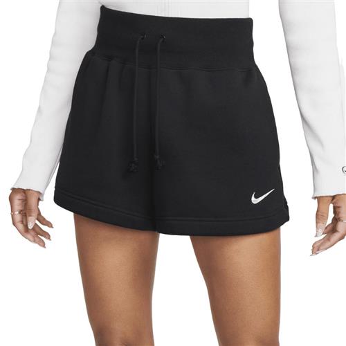 Nike Sportswear Phoenix Fleece Highwaist Shorts Kvinde Black/sail Sweatshorts Str S/LONG - Bomuld hos Magasin