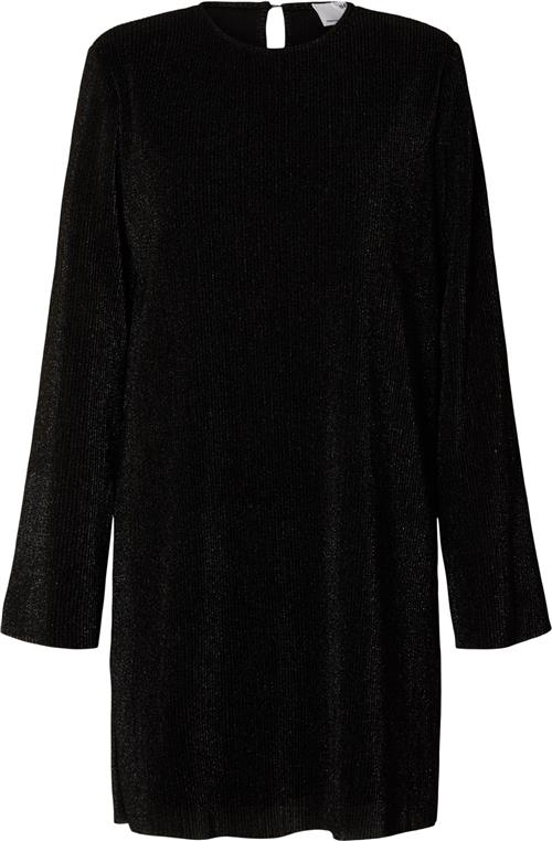 Selected Femme Slfkimmie LS Glitter Dress D2 Kvinde Sort Korte Kjoler Str S - hos Magasin