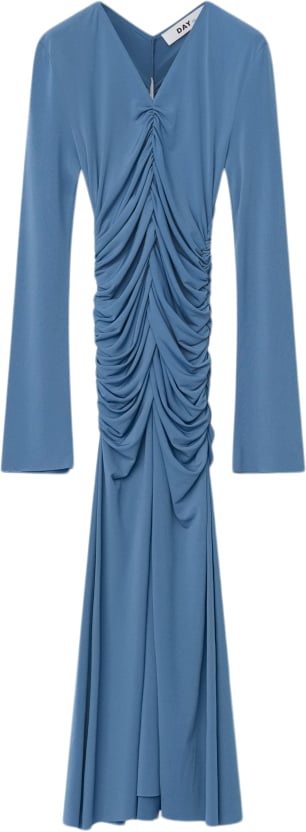 DAY Birger et Mikkelsen Stefani Delicate Stretch Kvinde Cornflower Blue Midi Kjoler Str L - hos Magasin