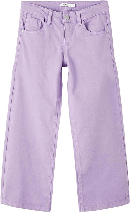 Name It Nkfrose Wide TWI Pant 1115tp Noos Str 128 - Sand Verbena Bukser hos Magasin