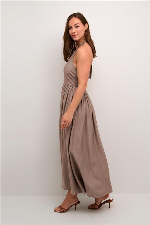 Culture Cuamino Halterneck Dress Kvinde Taupe Gray Maxi Kjoler Str XS - hos Magasin