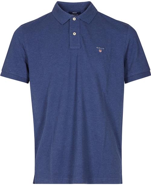 Gant Original Pique SS Rugger Mand Marine Melange Kortærmede Poloer Str S - hos Magasin