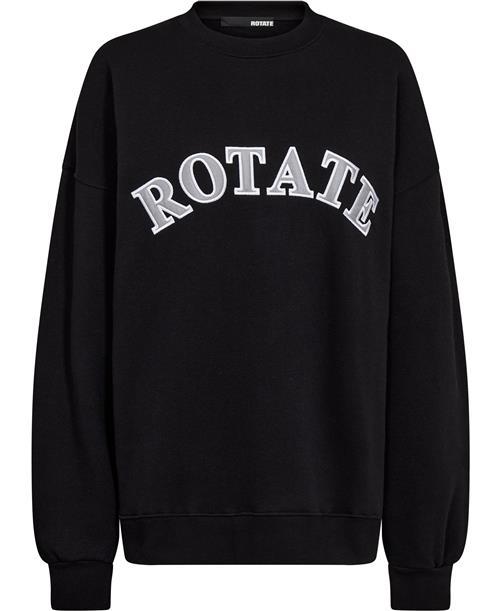 ROTATE Birger Christensen Sweat Logo Crewneck Kvinde Black Sweatshirts Str XS - hos Magasin