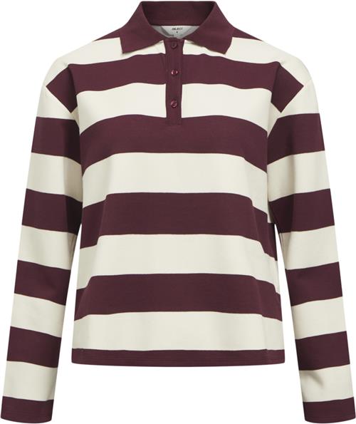 Se Object Objmillie L/S LO Polo E AW Fair 24 Kvinde Cabernet/white Toppe Str S - hos Magasin ved Magasin