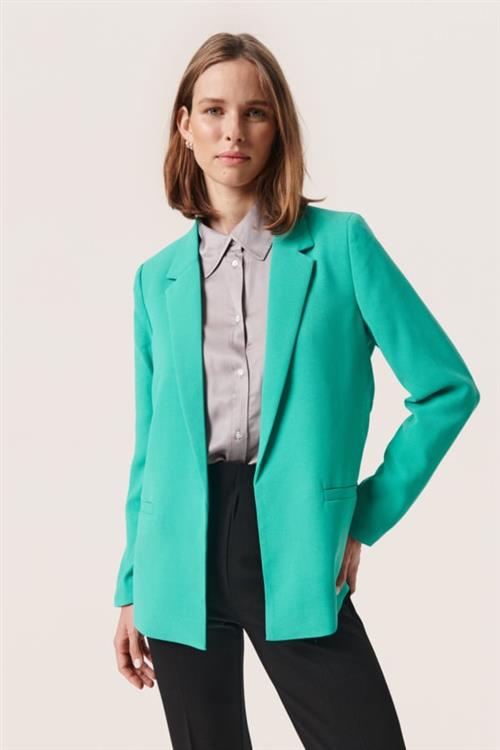 Se Soaked in Luxury Slshirley Blazer LS Kvinde Sea Green Blazere Casual Fit Str L - hos Magasin ved Magasin