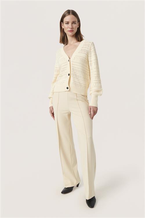 Soaked in Luxury Slbea Pants Kvinde Sandshell Bukser Med Brede Ben Straight Fit Str XS - hos Magasin