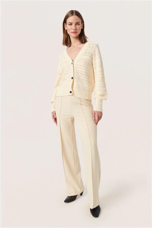 Soaked in Luxury Slbea Pants Kvinde Sandshell Bukser Med Brede Ben Straight Fit Str M - hos Magasin