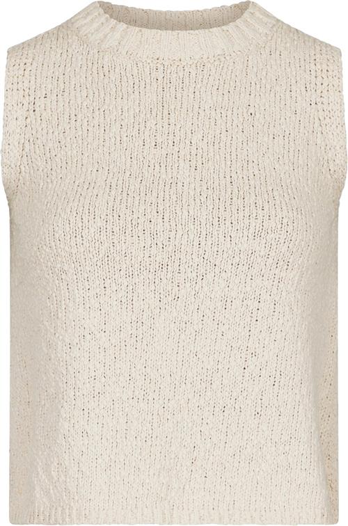 Neo Noir Virena Knit Vest Kvinde Sand Strikveste Str 34 - Bomuld hos Magasin