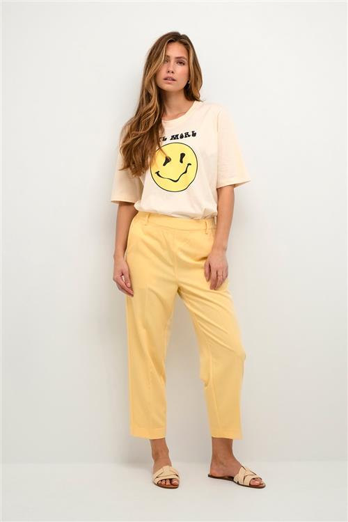 Kaffe Kasakura HW Cropped Pants Kvinde Pale Banana Bukser Med Lige Ben Str 46 - hos Magasin