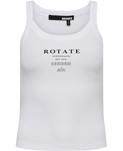 ROTATE Birger Christensen Ribbed Tank TOP Kvinde Bright White Tanktoppe Str XL - hos Magasin