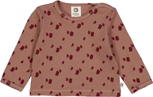 Müsli by Green Cotton Apple l/s T Baby Str 98 - Daydream/ Cabernet/ Bark Bluser Bomuld hos Magasin