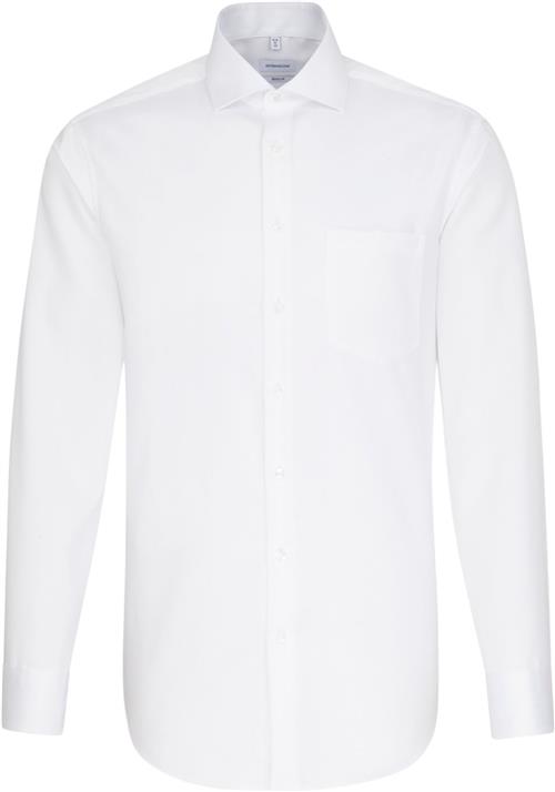 Seidensticker Business Shirt Regular fit Long Sleeve Kentcollar Uni Mand White Langærmede Skjorter Str 44 - hos Magasin