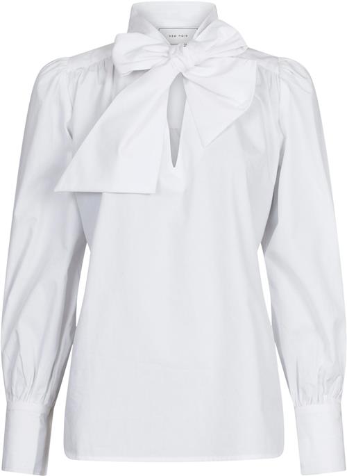 Se Neo Noir Jaz Bow C Poplin Blouse Kvinde White Langærmede Bluser Str 40 - hos Magasin ved Magasin