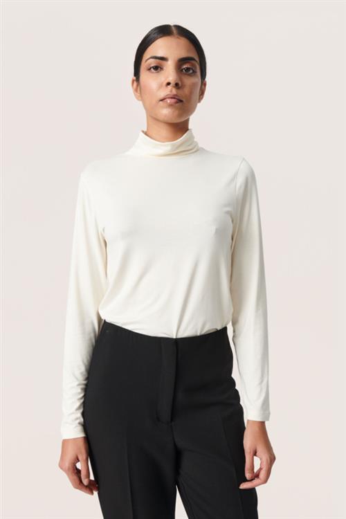 Soaked in Luxury Slhanadi Rollneck LS Kvinde Whisper White Rullekraver Regular Fit Str S - hos Magasin