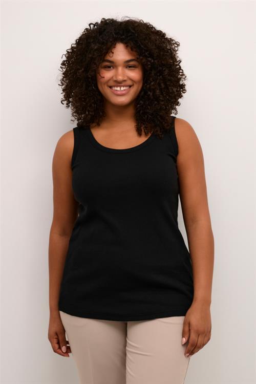 Se Kaffe Curve Kccarina Tank Top Kvinde Black Deep Tanktoppe Str L - hos Magasin ved Magasin