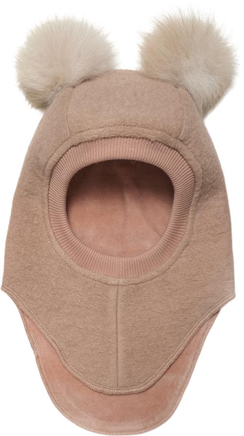 Huttelihut Balaclava w. Alpaca Pompoms 48\0-12M - Elefanthuer Velour hos Magasin