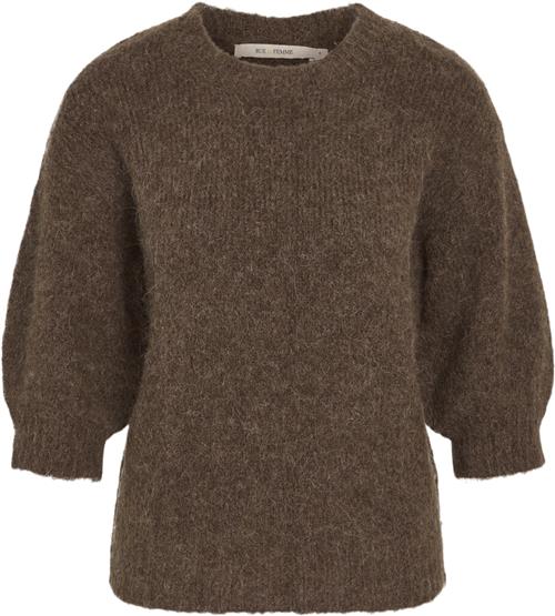 Se Rue de Femme ¤ Jaya Knit RdF ¤ Kvinde Bitter Chocolate Kortærmet Strik Str M - hos Magasin ved Magasin