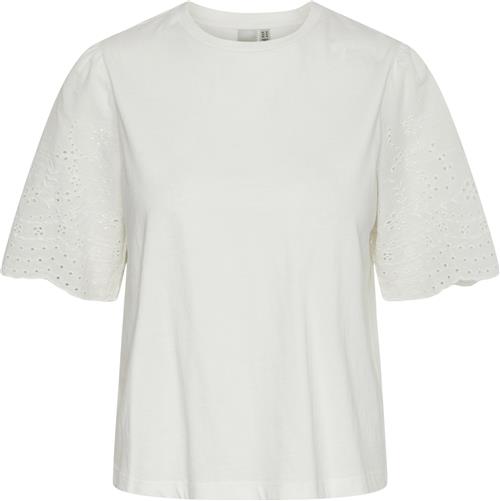 Se YAS Yaslex SS TOP W. EMB Sleeves S. NOO Kvinde Grøn Kortærmede Bluser Str L - hos Magasin ved Magasin