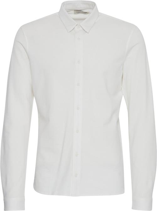 Se Casual Friday Cfarthur LS BU Jersey Piquet Shirt Kvinde Snow White Skjorter Slim Fit Str L - hos Magasin ved Magasin