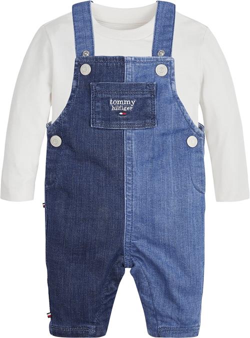 Tommy Hilfiger Baby Dungaree SET Str 2 år / 92 cm - Ivory Petal Buksedragter hos Magasin