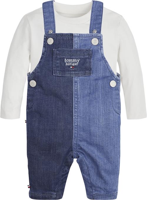 Tommy Hilfiger Baby Dungaree SET Str 18 mdr / 86 cm - Ivory Petal Buksedragter hos Magasin