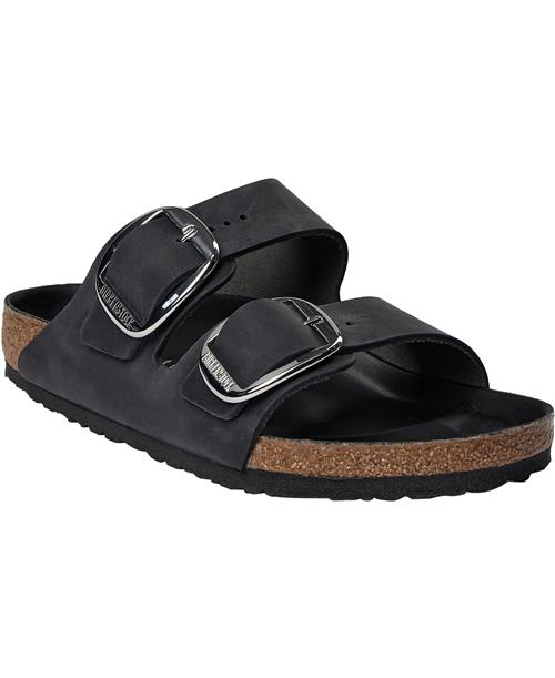 Birkenstock Arizona Big Buckle Leoi Black HEX Kvinde Black Flade Sandaler Str 40 - Læder hos Magasin