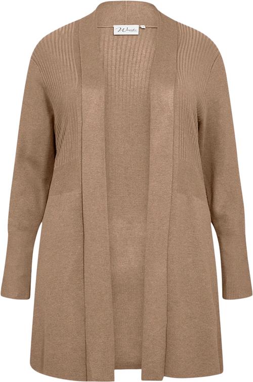 Wasabiconcept Curvy Wasamanda 2 Cardigan Mørk Sand Kvinde 98404 Mørk Sand Cardigans Str 42/44 - hos Magasin