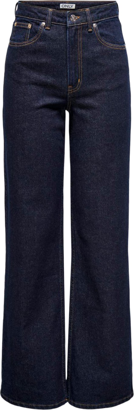 Se ONLY Onljuicy HW Wide Rinse DNM Mas763 N Kvinde Dark Blue Denim Wide Jeans Str "29/""32" - hos Magasin ved Magasin