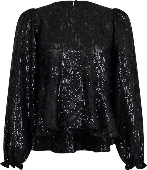 Neo Noir Rizzo Sequins Blouse Kvinde Sort Langærmede Bluser Str 40 - hos Magasin