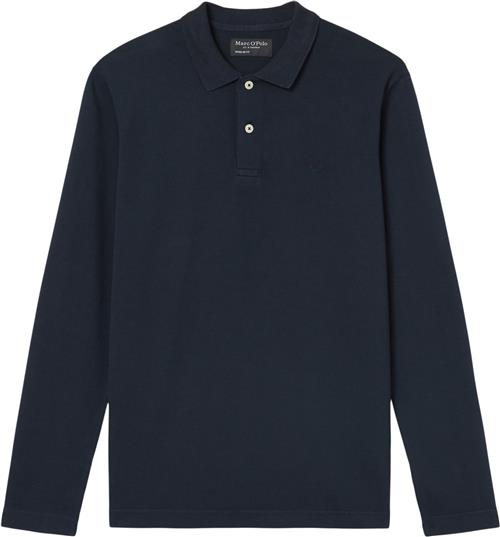 Marc O’Polo Poloshirt, Long Sleeve, Ribbed Coll Kvinde Dark Navy Sweaters Str M - hos Magasin